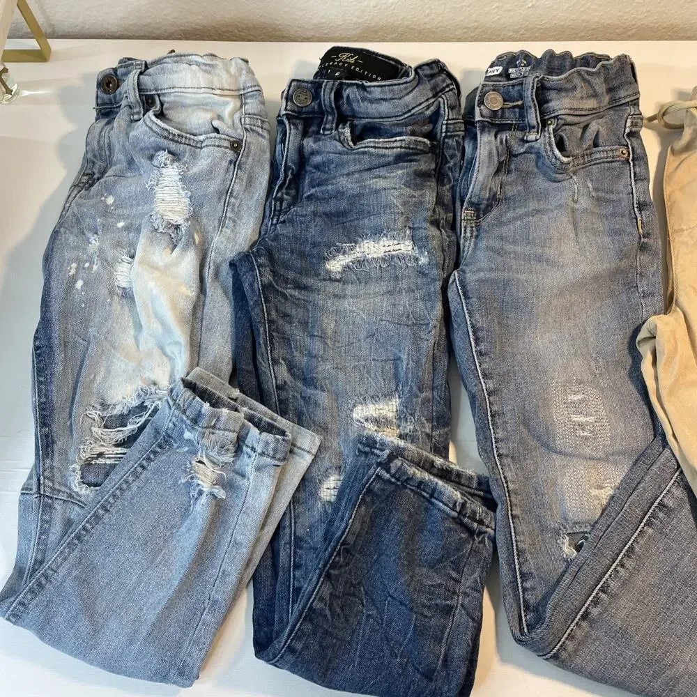 Boys Size 6 Clothing Lot 5 Pairs Jeans Pants Distressed Denim Jordan Craig